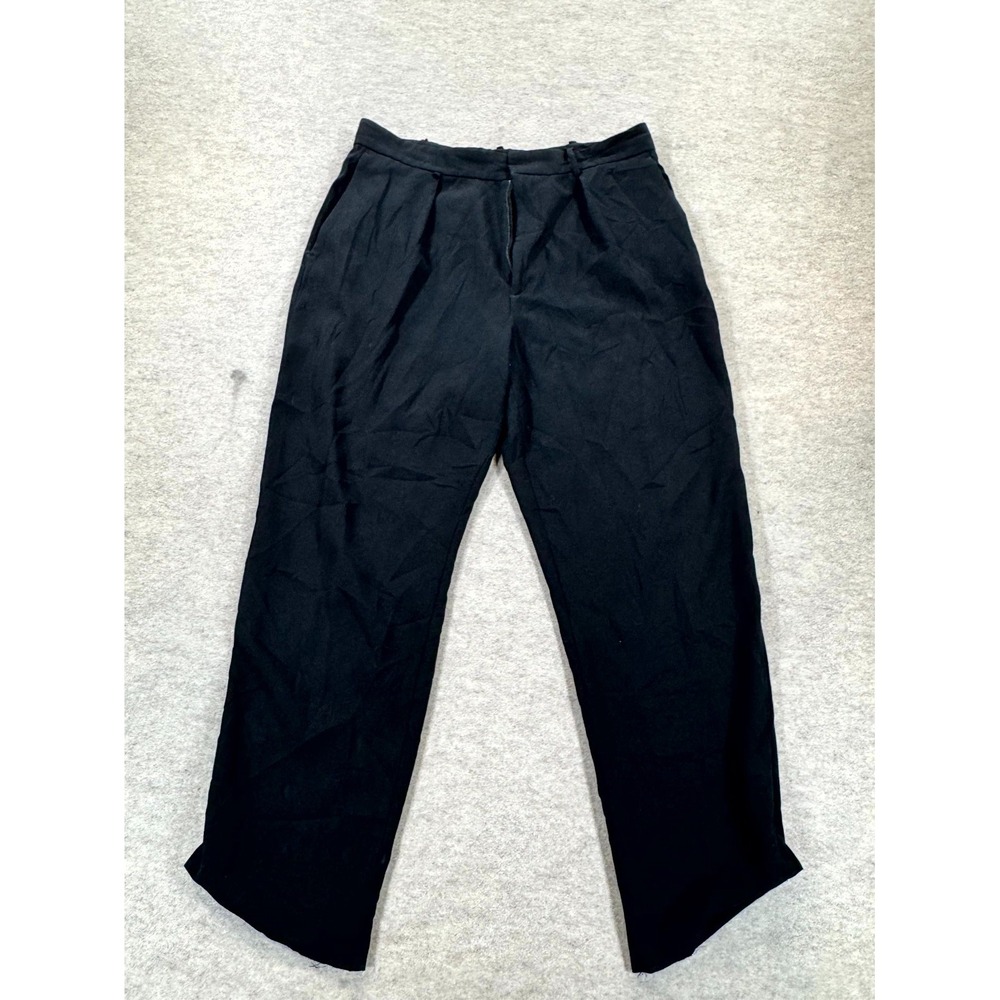 Polo Ralph Lauren Pleated Dress Pants Womens 12 Black Logo Relaxed Fit Formal